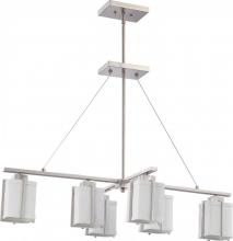 Nuvo 60/4511 - Logan - 6 Light Island Pendant w/ Slate Gray Fabric Shade - (6) 13 GU24 Lamps Incl.