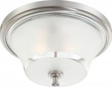 Nuvo 60/4531 - 2-Light Flush Mount Ceiling Light in Brushed Nickel Finish with Clear Outer & Frosted Inner Glass