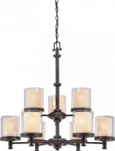 Nuvo 60/4549 - Decker - 9 Light Chandelier w/ Clear & Cream Glass