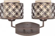 Nuvo 60/4562 - Margaux - 2 Light Vanity Fixture w/ Chestnut Glass