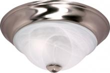 Nuvo 60/462 - 2-Light Medium Dome Flush Mount Lighting Fixture in Brushed Nickel Finish with Alabaster Glass and