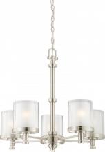 Nuvo 60/4645 - Decker - 5 Light Chandelier with Clear & Frosted Glass - Brushed Nickel Finish