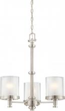 Nuvo 60/4647 - Decker - 3 Light Chandelier with Clear & Frosted Glass - Brushed Nickel Finish