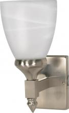 Nuvo 60/466 - 1-Light Wall Mounted Vanity Fixture in Brushed Nickel Finish with Alabaster Glass and (1) 13W GU24