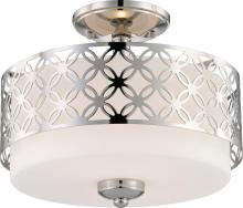 Nuvo 60/4672 - Margaux - 2 Light Semi Flush Fixture w/ Satin White Glass