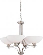 Nuvo 60/5014 - 4-Light Brushed Nickel Chandelier with Frosted Glass