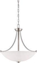 Nuvo 60/5016 - 3-Light Pendant Light Fixture in Brushed Nickel Finish with Frosted Glass