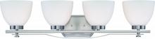 Nuvo 60/5019 - 4-Light Wall Mounted Vanity Light in Brushed Nickel Finish with Frosted Glass