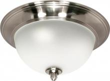 Nuvo 60/502 - 2-Light Medium Flush Dome Ceiling Light Fixture in Smoked Nickel Finish with Satin Frosted Glass and