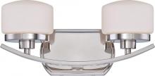 Nuvo 60/5022 - 2-Light Wall Mounted Vanity Light in Polished Nickel Finish with Etched Opal Glass