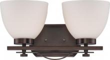 Nuvo 60/5112 - 2-Light Wall Mounted Vanity Light in Hazel Bronze Finish with Frosted Glass