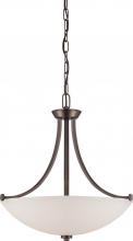 Nuvo 60/5116 - 3-Light Pendant Light Fixture in Hazel Bronze Finish with Frosted Glass