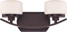 Nuvo 60/5122 - 2-Light Wall Mounted Vanity Light in Russet Bronze Finish with Etched Opal Glass