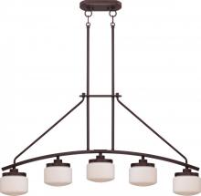 Nuvo 60/5124 - 5-Light Island Pendant Light in Russet Bronze Finish with Etched Opal Glass