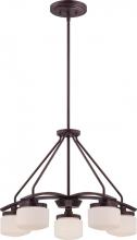 Nuvo 60/5125 - 5-Light Russet Bronze Chandelier with Etched Opal Glass