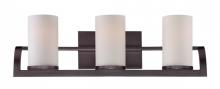 Nuvo 60/5233 - 3-Light Wall Mounted Vanity Light in Russet Bronze Finish with White Satin Glass