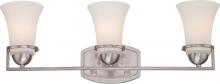 Nuvo 60/5483 - 3-Light Vanity Light Fixture in Brushed Nickel Finish with Satin White Glass