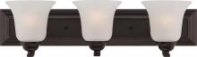 Nuvo 60/5693 - Elizabeth - 3 Light Vanity with Frosted Glass - Sudbury Bronze Finish