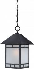 Nuvo 60/5704 - 1-Light 10" Hanging Outdoor Fixture in Stone Black Finish and Frosted Seeded Glass