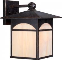 Nuvo 60/5753 - 1-Light 11" Wall Mounted Outdoor Fixture in Umber Bronze Finish and Honey Stained Glass