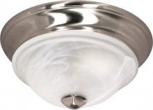 Nuvo 60/586 - 1-Light Small Dome Flush Mount Ceiling Light Fixture in Brushed Nickel Finish with Alabaster Glass