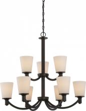 Nuvo 60/5929 - Laguna - 9 Light 2-Tier Hanging with White Glass - Aged Bronze Finish