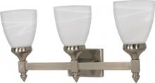 Nuvo 60/593 - 3-Light Vanity Fixture in Brushed Nickel Finish with Alabaster Glass