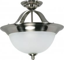 Nuvo 60/620 - 3-Light Dome Semi Flush Ceiling Light Fixture in Smoked Nickel Finish with Satin Frosted Glass