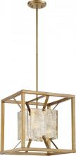 Nuvo 60/6271 - Stanza - 1 Light Medium Pendant with Antique Mirror Glass - Antique Gold Finish