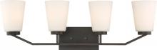 Nuvo 60/6344 - Nome - 4 Light Vanity with Satin White Glass - Mahogany Bronze Finish