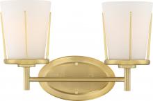 Nuvo 60/6532 - Serene - 2 Light Wall Sconce with Satin White Glass - Natural Brass Finish