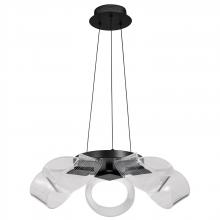 Nuvo 62/2036 - Barnett; 21 Inch LED 5 Light Chandelier; Matte Black; Silk Screened Acrylic Lens