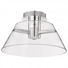 Nuvo 62/2054 - Edmond; 17 Inch LED Semi Flush; Polished Nickel with Clear Glass
