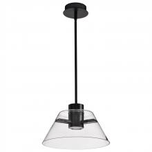 Nuvo 62/2061 - Edmond; 14 Inch LED Pendant; Matte Black with Clear Glass