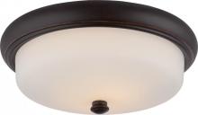 Nuvo 62/413 - Dylan - 2 Light Flush Fixture with Etched Opal Glass - LED Omni Included