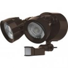 Nuvo 65/094 - LED Security Light; Dual Head; Motion Sensor Included; Bronze Finish; 4000K; 2000 Lumens