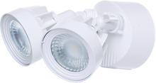 Nuvo 65/107 - LED Security Light; Dual Head; White Finish; 4000K; 2000 Lumens