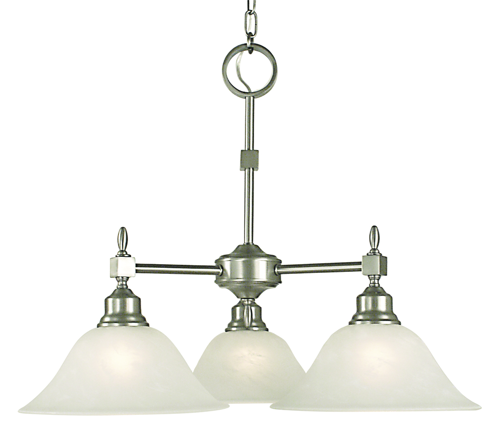 3-Light Brushed Nickel Taylor Dinette Chandelier