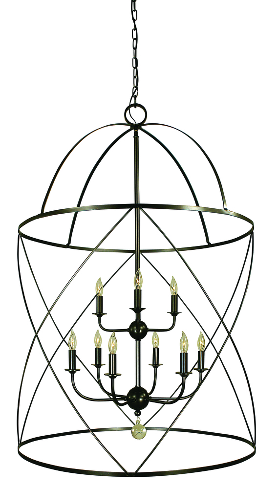 6-Light Mahogany Bronze/Polished Nickel Nantucket Chandelier