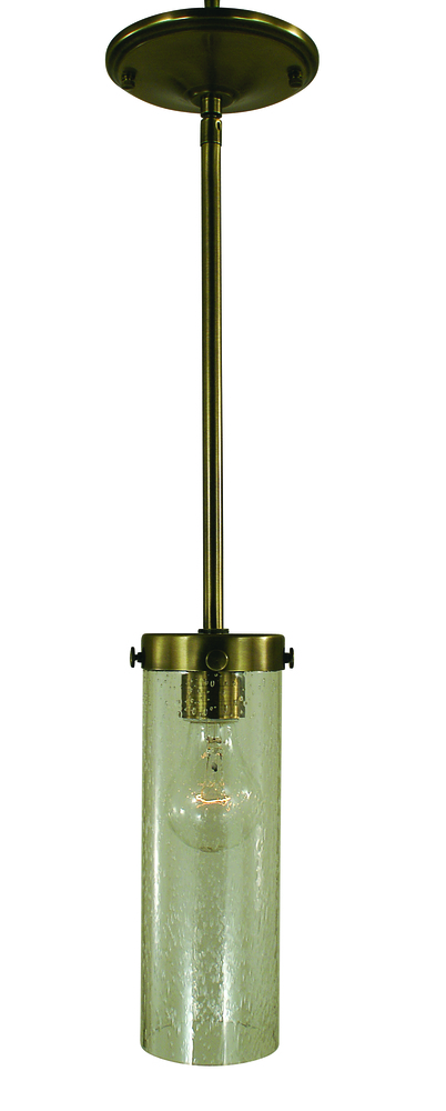 1-Light Antique Brass/Clear Glass Hammersmith Pendant