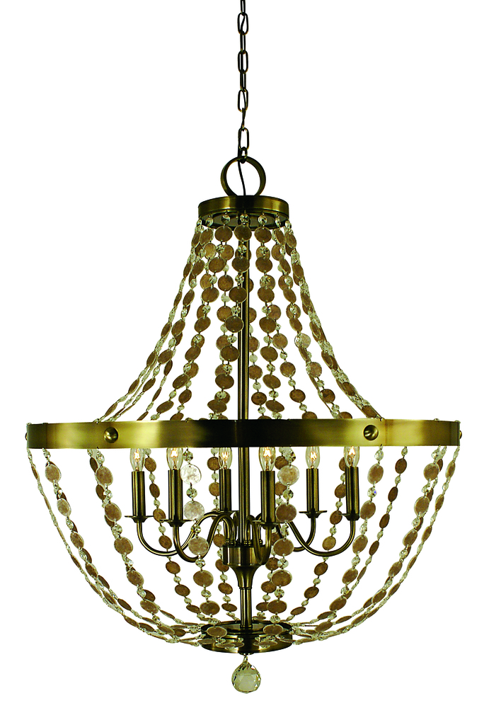 6-Light Mahogany Bronze Naomi Chandelier