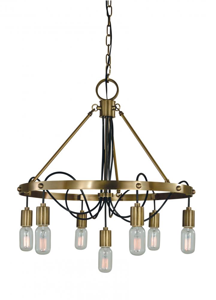 7-Light Antique Brass Felix Dining Chandelier