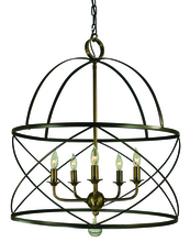 Framburg 4415 MB/PN - 5-Light Mahogany Bronze/Polished Nickel Nantucket Chandelier