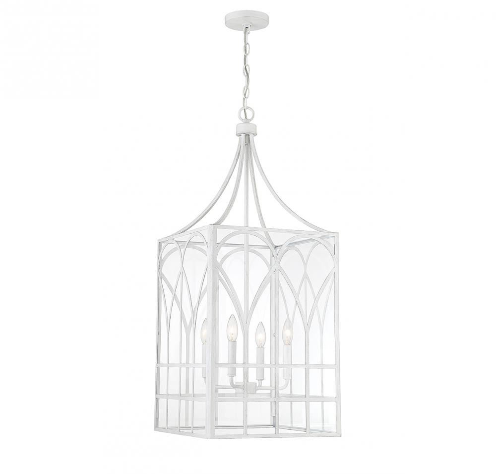 4-Light Pendant in Distressed White