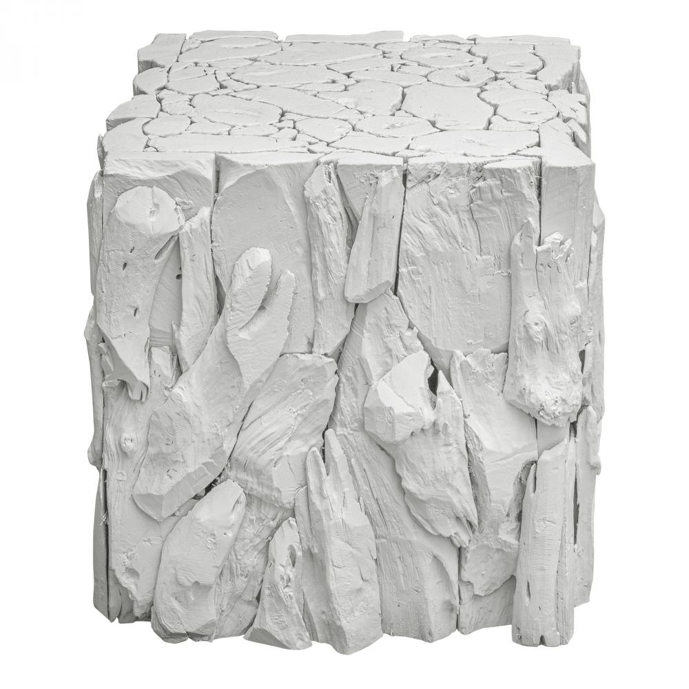 Uttermost Teak Root White Bunching Cube