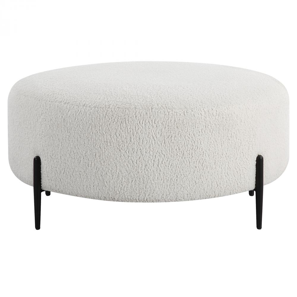 Uttermost Arles Large Plush White Ottoman