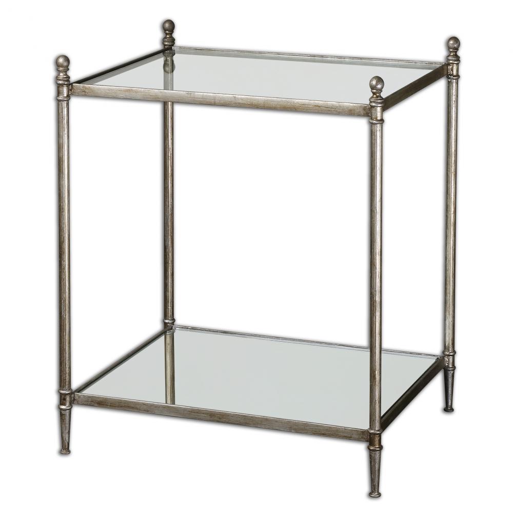 Uttermost Gannon Mirrored Glass End Table