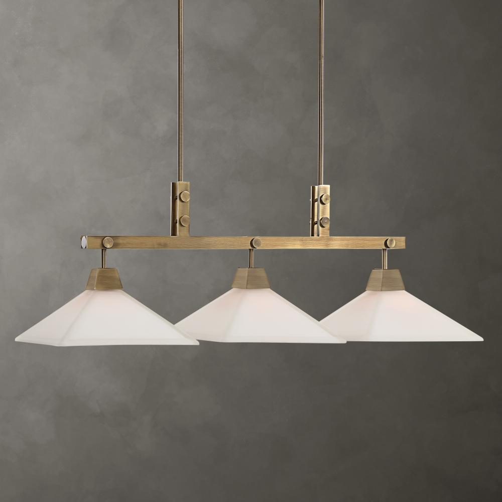 Uttermost Brookdale Industrial 3 Light Linear Chandelier