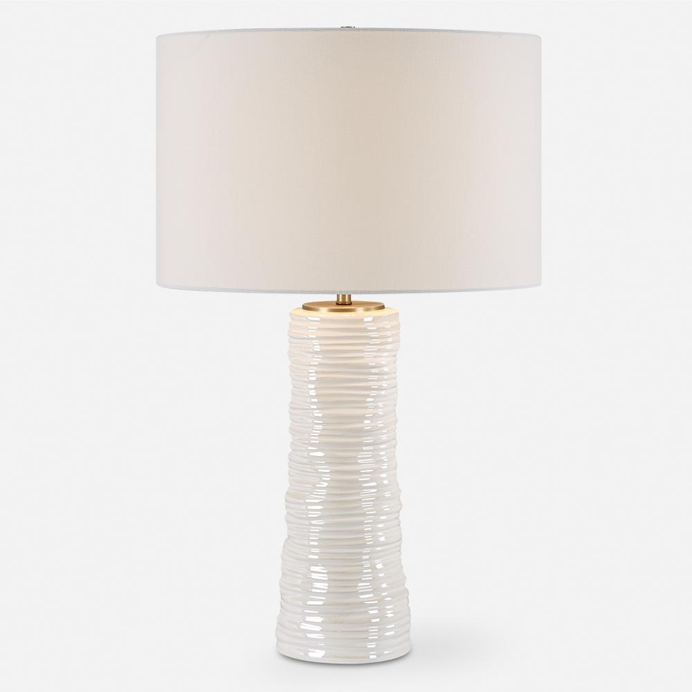 Uttermost Pavlova Glossy White Table Lamp