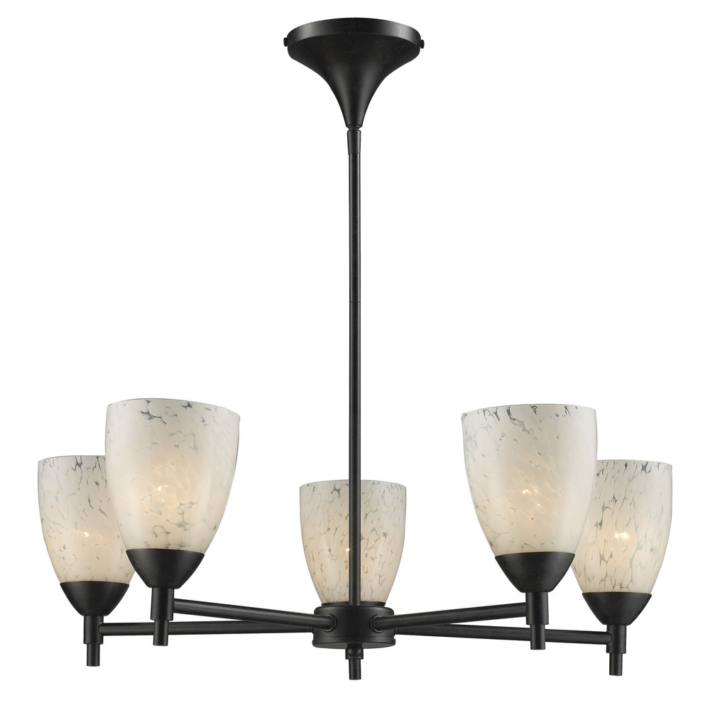 Celina 5 Light Chandelier In Dark Rust And Snow